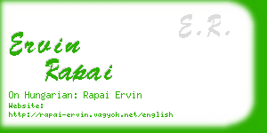 ervin rapai business card